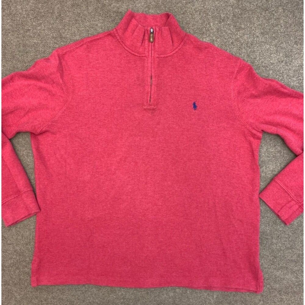 Polo Ralph Lauren Sweater Mens XL Long Sleeve 1/4-Zip Cotton Preppy Pullover